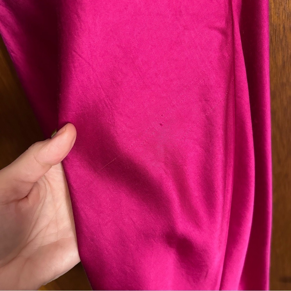 Express Satin Cowl Neck Slip‎ Dress Womens Small Magenta Pink Mini - Picture 4 of 6